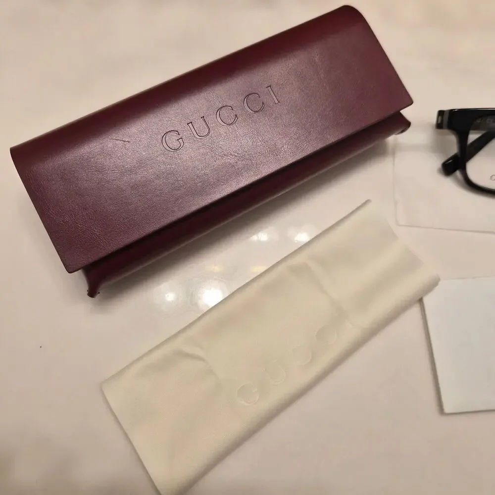 Gucci Eyeglasses GG1987O 003 Grey Tortoise Rectangle Frames Glasses Full Set 54m